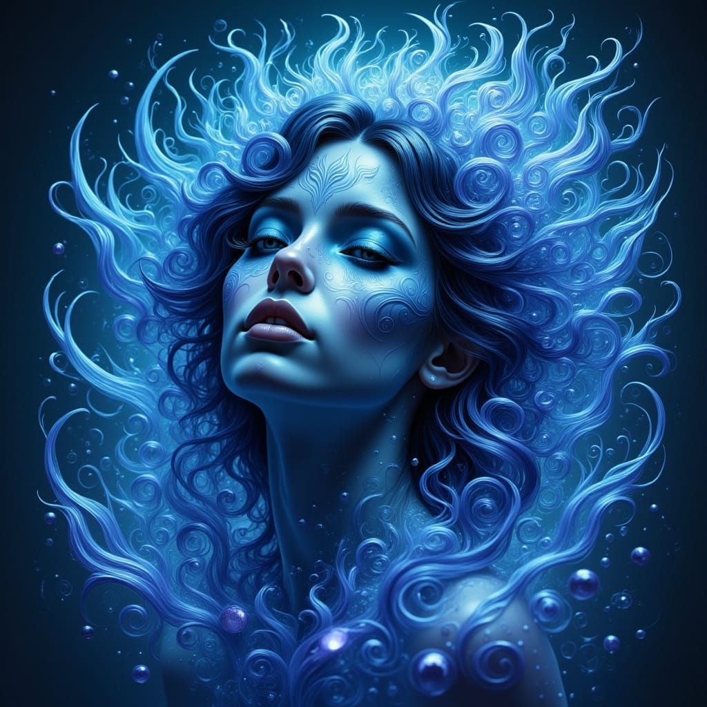 Mystical Woman in Witchlight with Indigo Aura