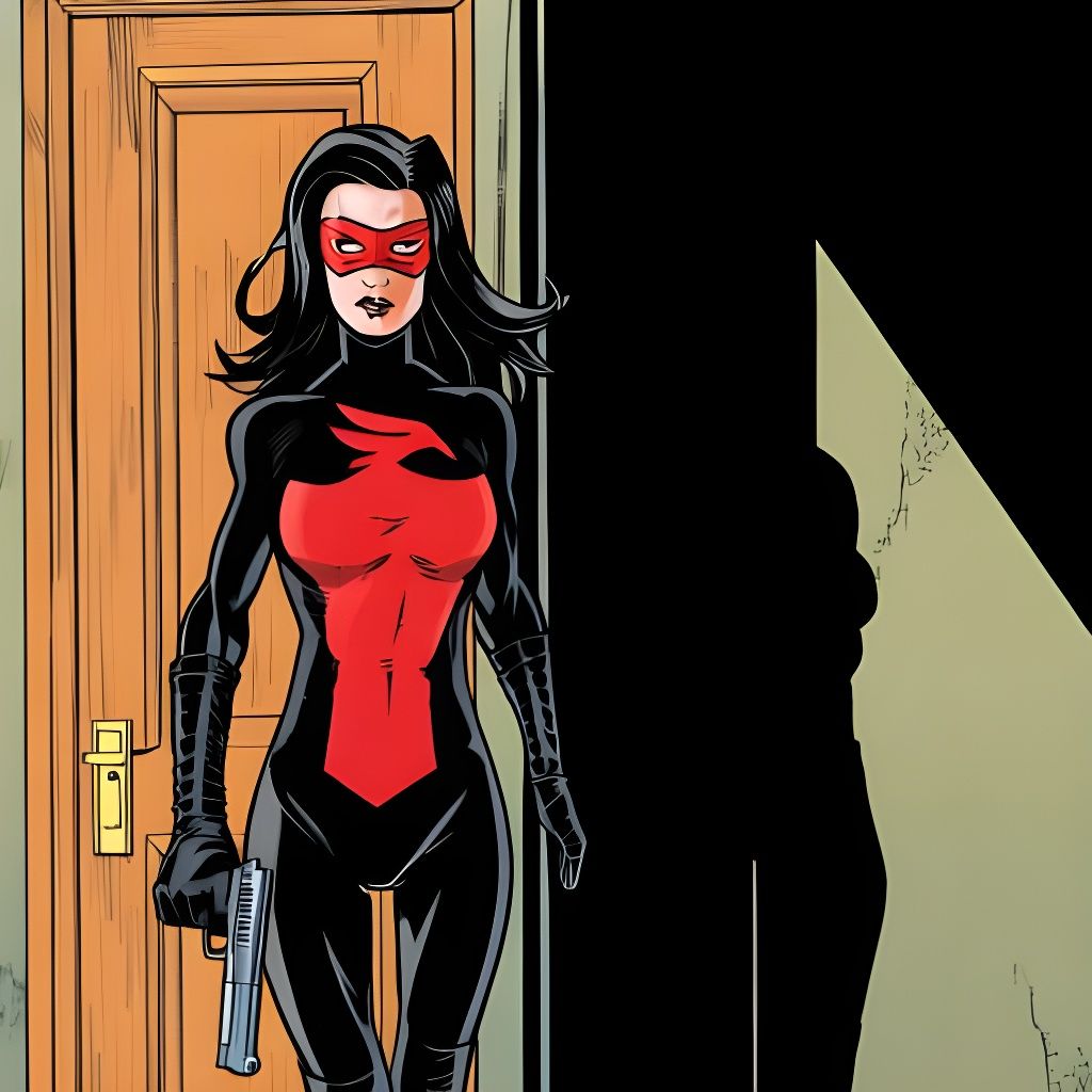 Comic Book Superheroine Ready for Action