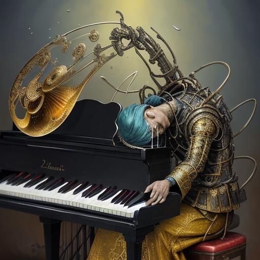 Surreal Priest Plays Piano in Melting Landscape