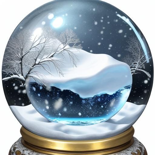 Snowy Water Swirling Inside a Snow Globe