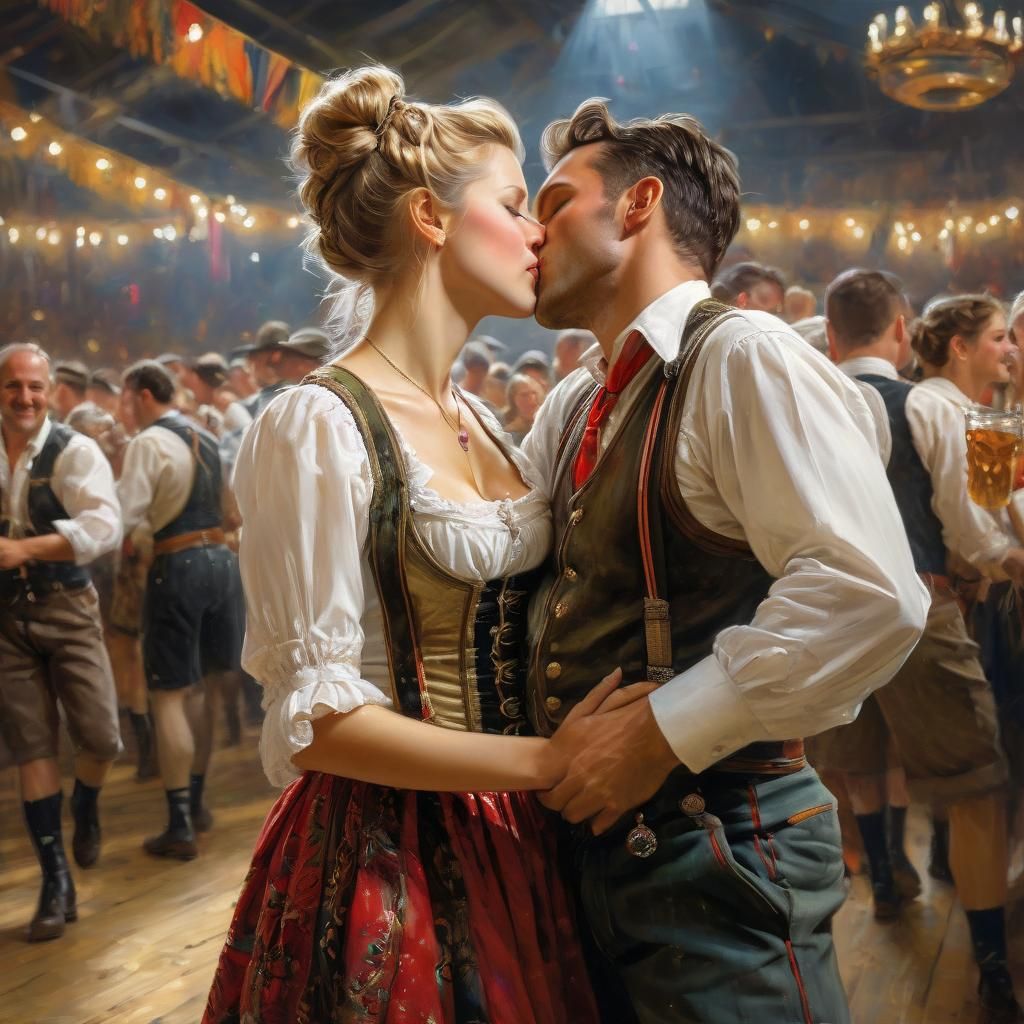 Kissing at Oktoberfest