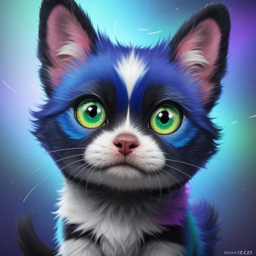 Vibrant Impasto CGI Painting of a Fuzzy Magical Creature