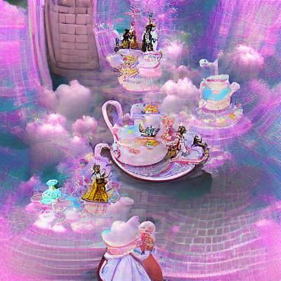 Ethereal Tea Party in a Celestial Realm