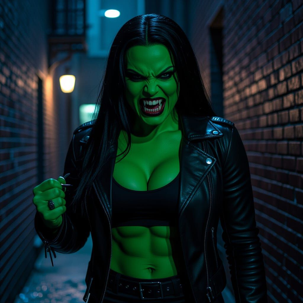 She-Hulk as Vampire in Noir Film Still