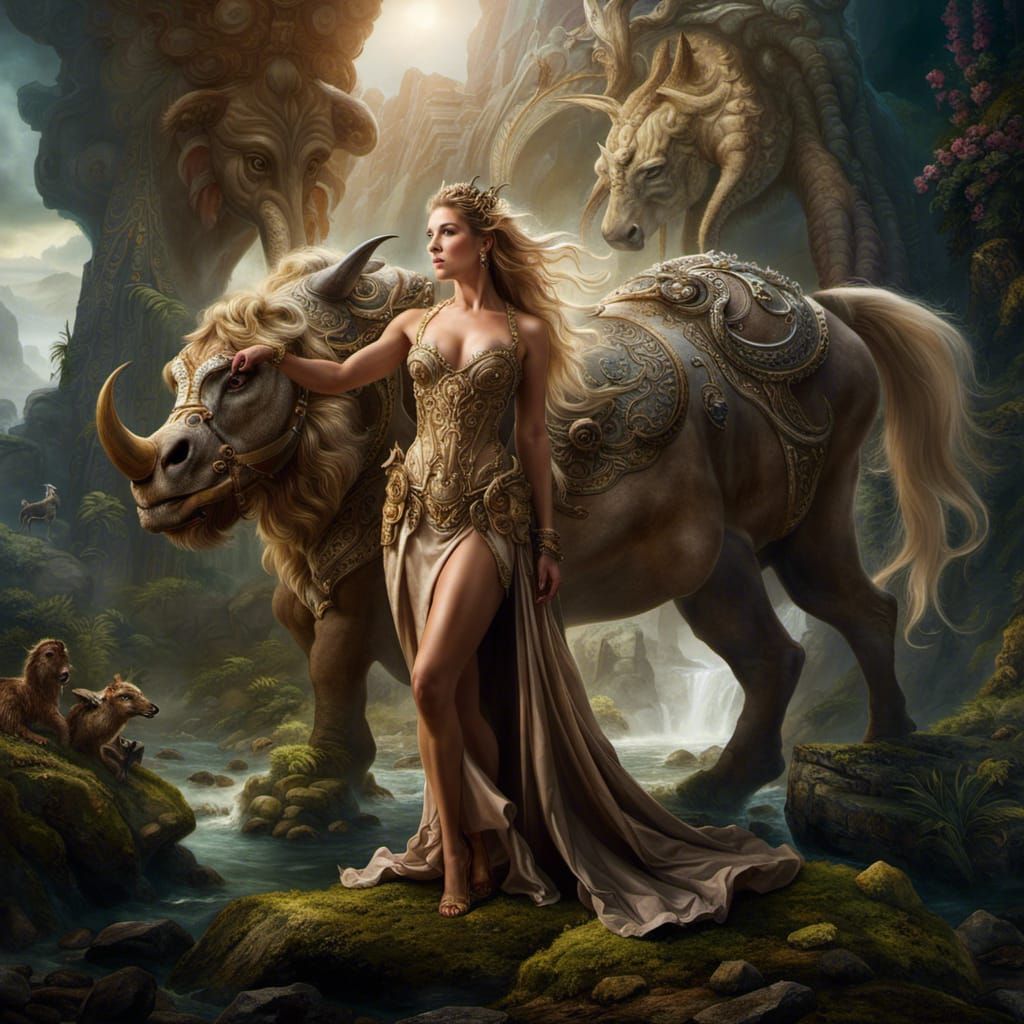 Majestic Fierce Centaur in a Detailed Fantasy Wonderland