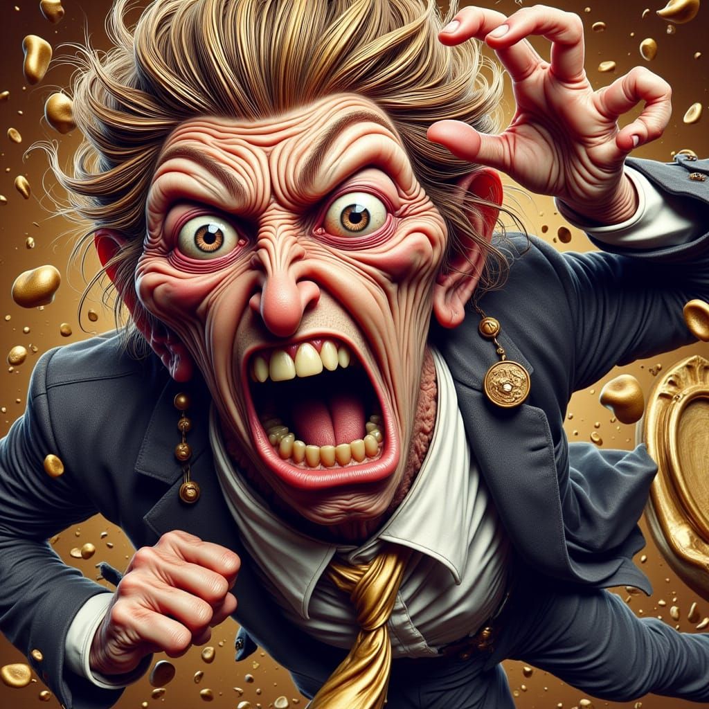 Trump's Golden Toilet Escape: A Satirical Cartoon