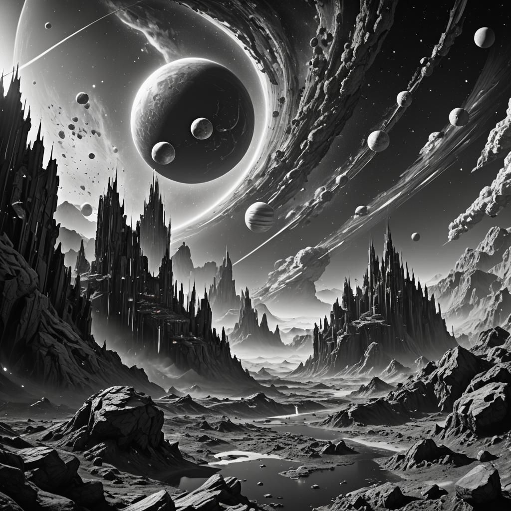Monochrome Universe: Infinity Through Space, Detailed Matte ...