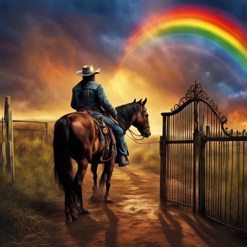 Fantastical Landscape with Rainbow, Matte Painting