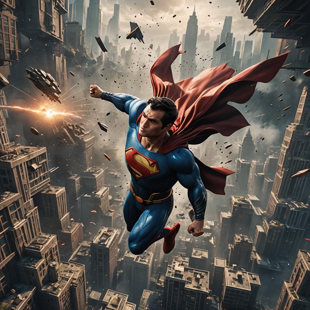 Superman Soaring: A Detailed Matte Painting