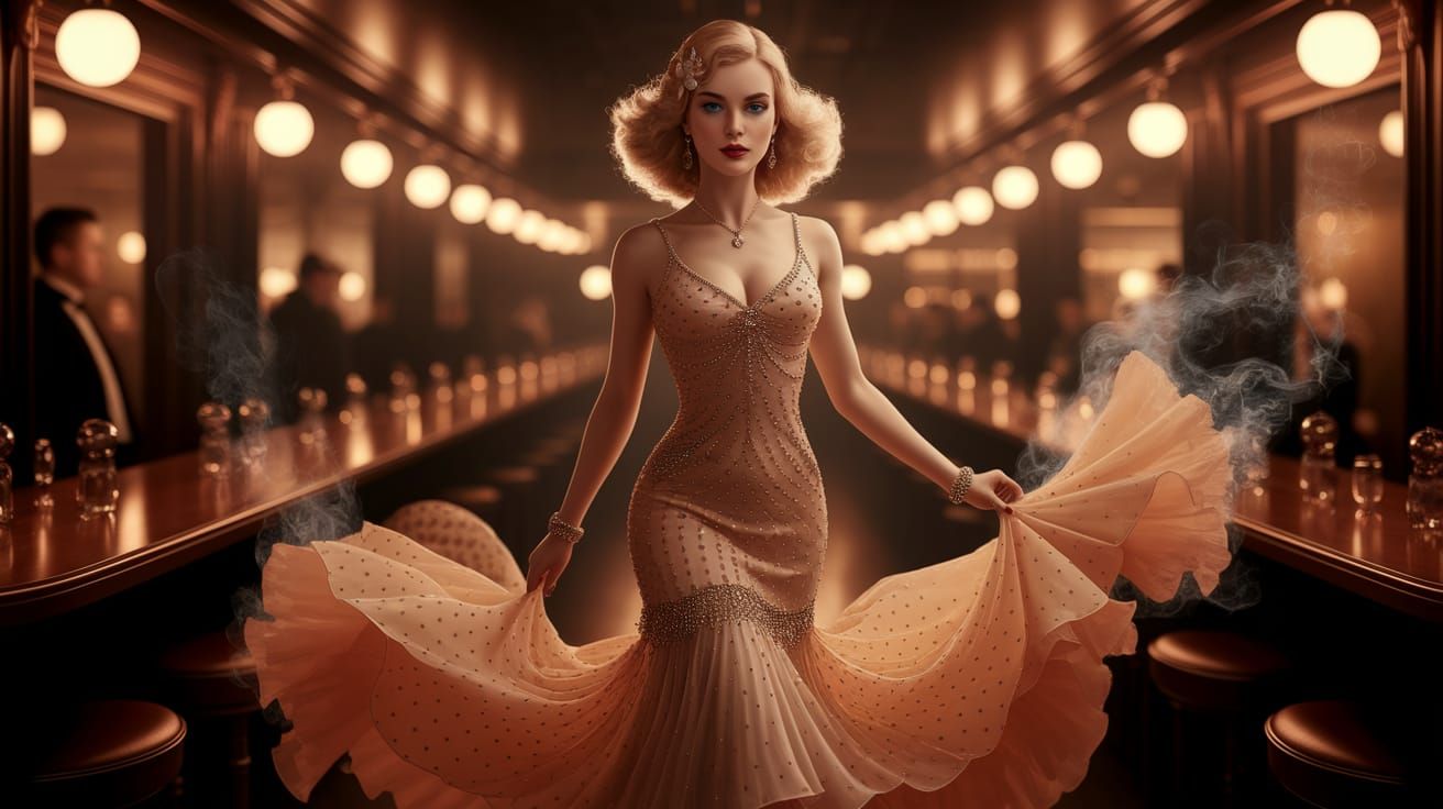 Flapper Girl in Jazz Club: 1920s Glamour