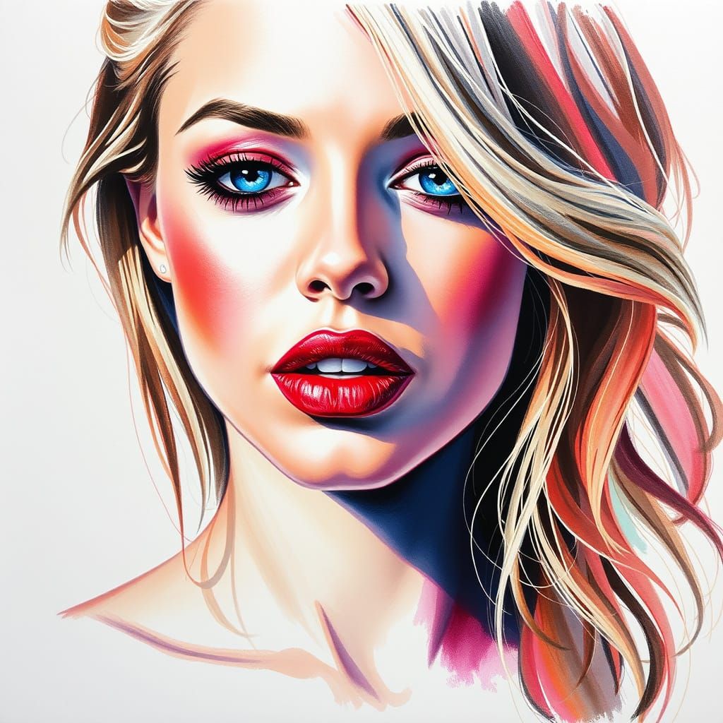 Delicate Portrait of a Woman with Pale Skin, Inspired by Sha...