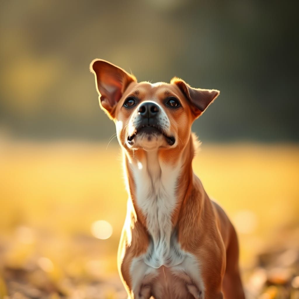 Vibrant Jack Russell Terrier Captured in Warm, Sunlit Portra...