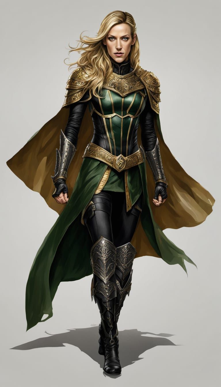 Katie Cassidy as Reign, Hyperrealistic Full Body Portrait