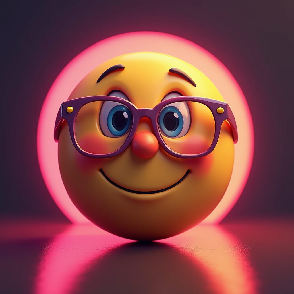 Surreal Emoji Portrait in Digital Art Style