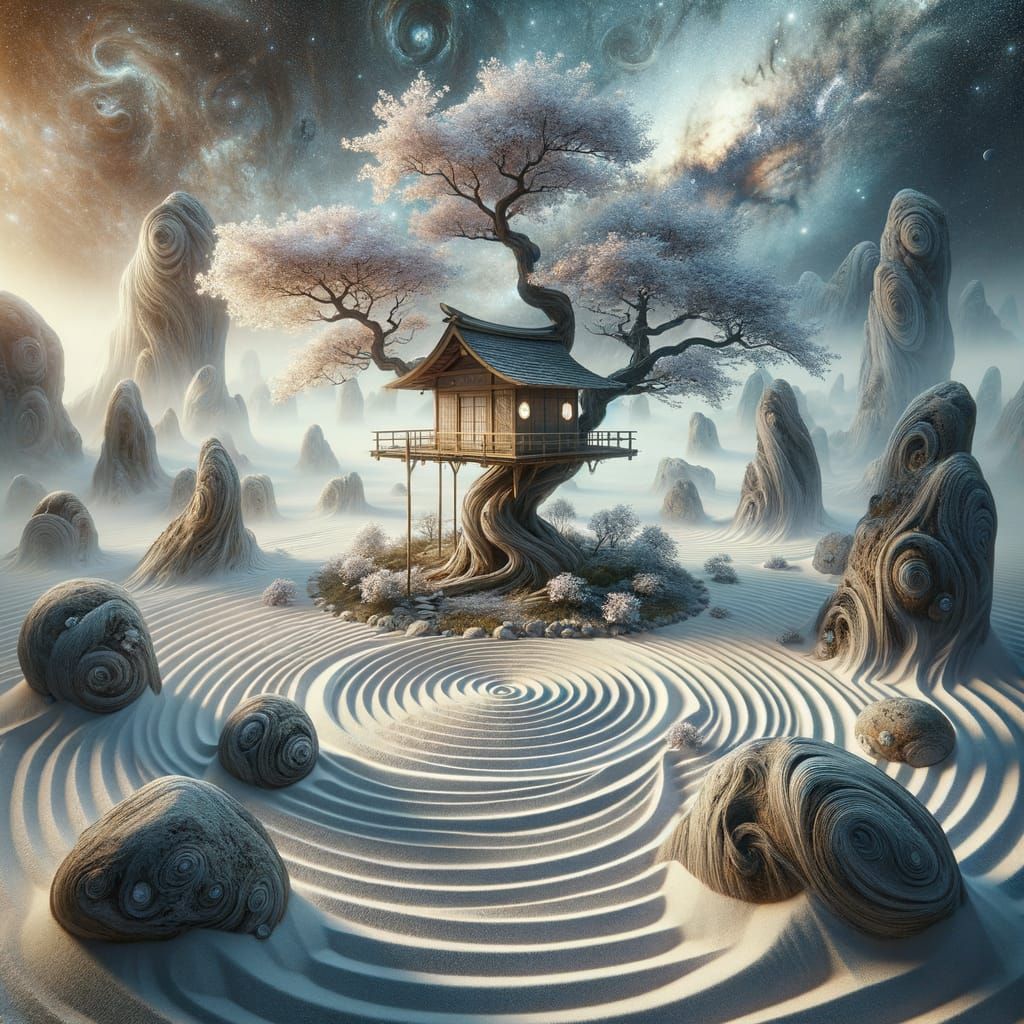 Zen garden treehouse