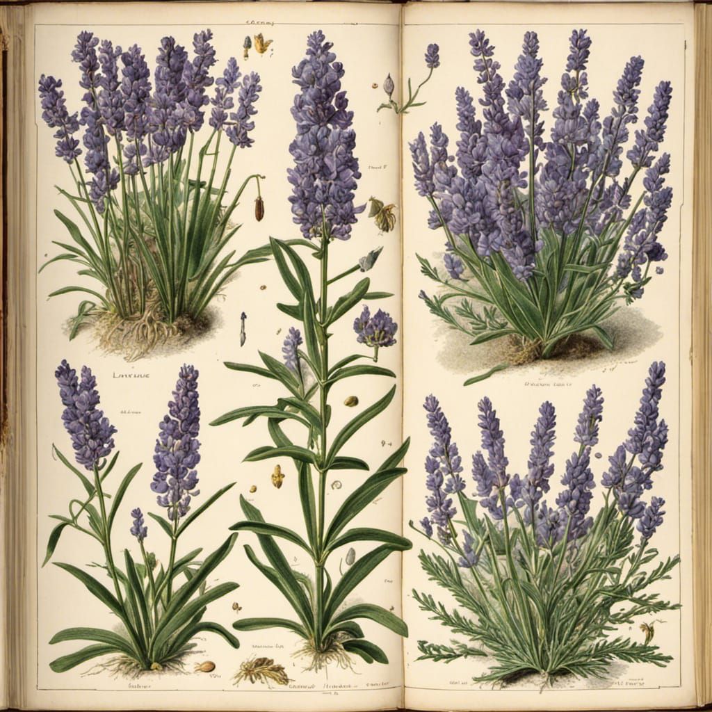 Encyclopedic Lavender Illustration in Full Color