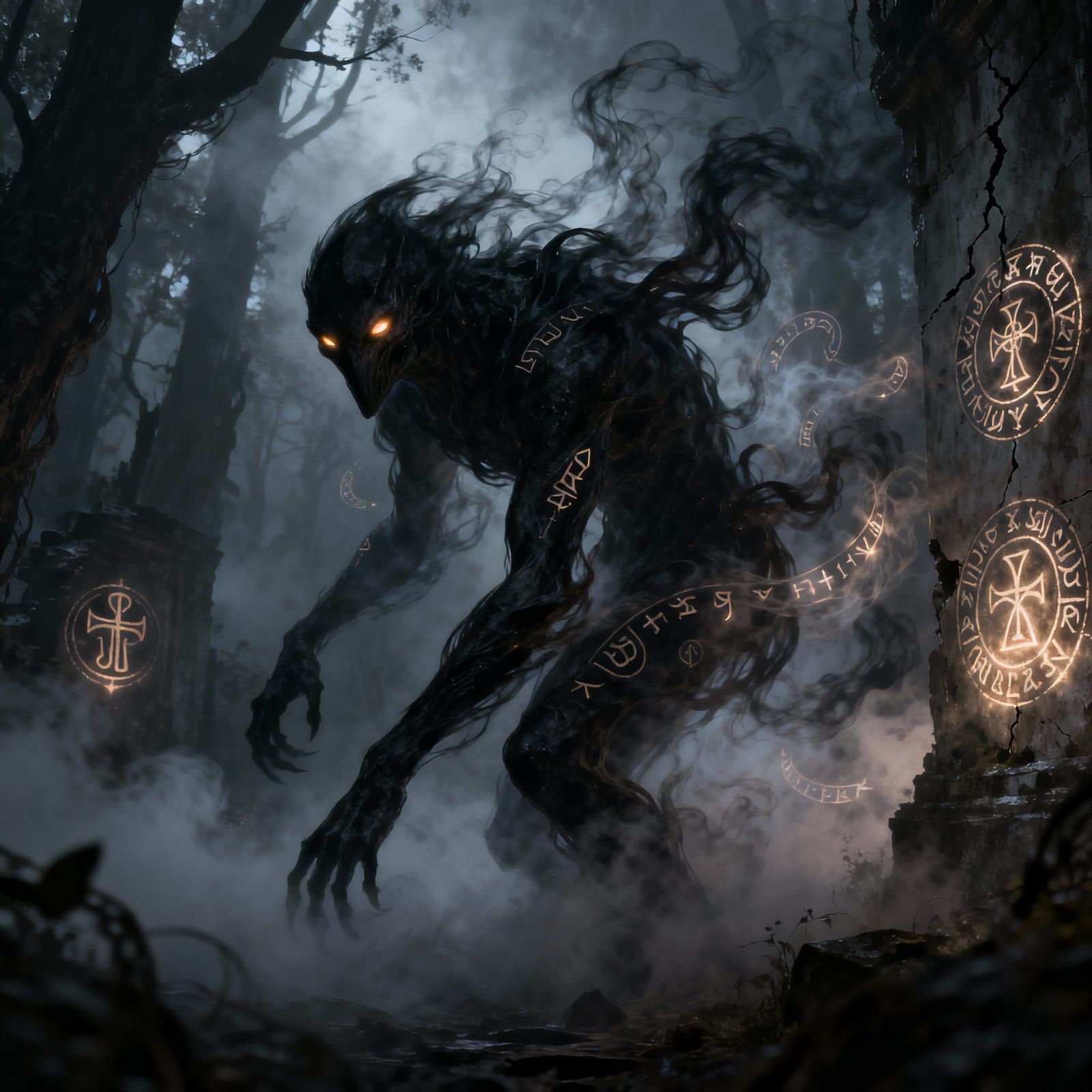 Shadow Stalker: Mysterious Creature in Dark Fantasy Style