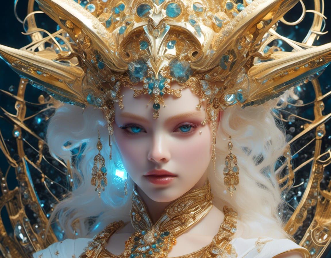 Lara Croft as Alien Bride in Latex Gown