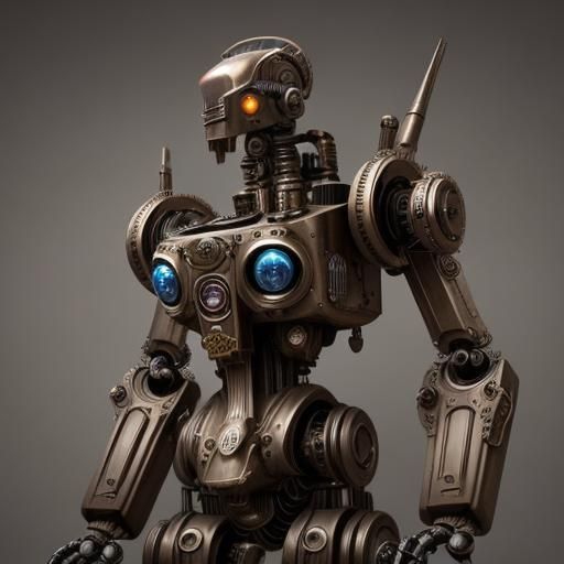 Steampunk Robot Army Assembled