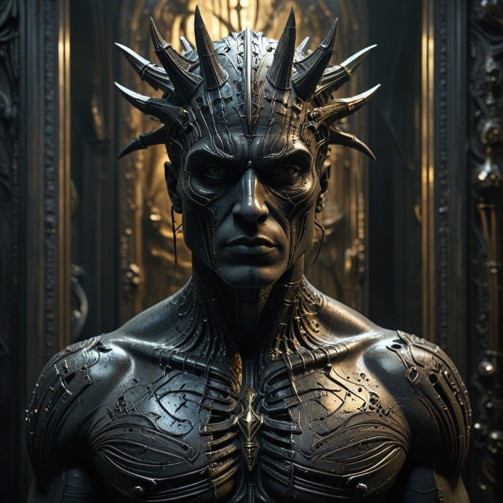 Surrealist Portrait of a Handsome, Muscular Man with Broken ...