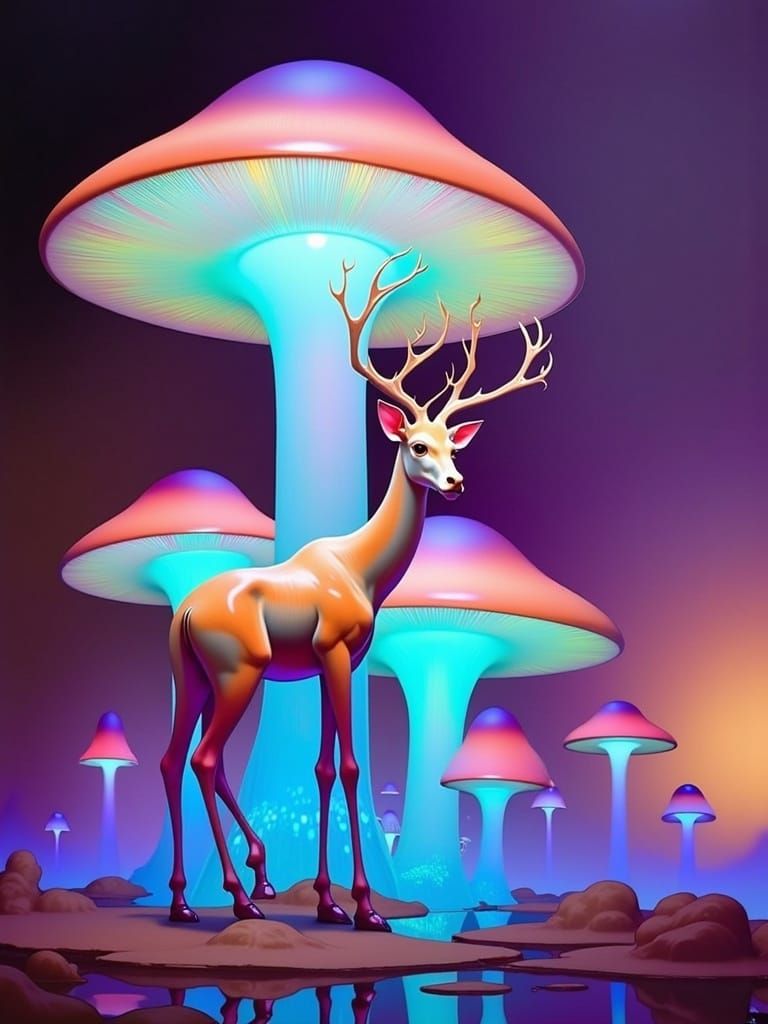 Dreamlike Sci-Fi Landscape in Art Nouveau Style