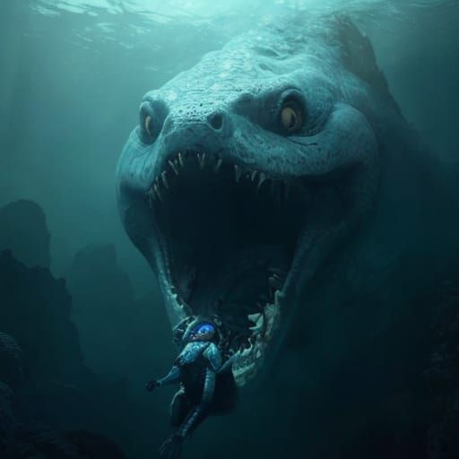 Gargantuan Moray Eel Leviathan Unleashes Terror on Diver