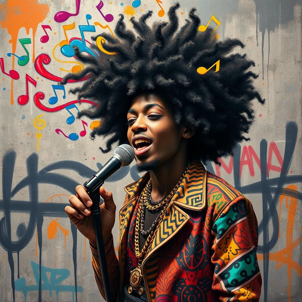 Colorful Musician in Street Art Style