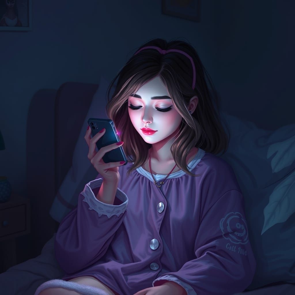 Sleepy Night Owl Phone Call as Futuristic Noir