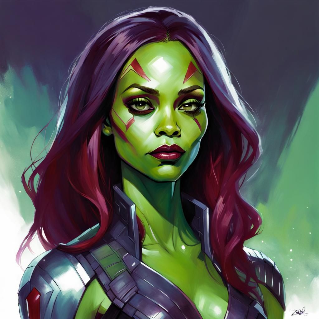 Gamora Portrait by Loish: Digital Art
