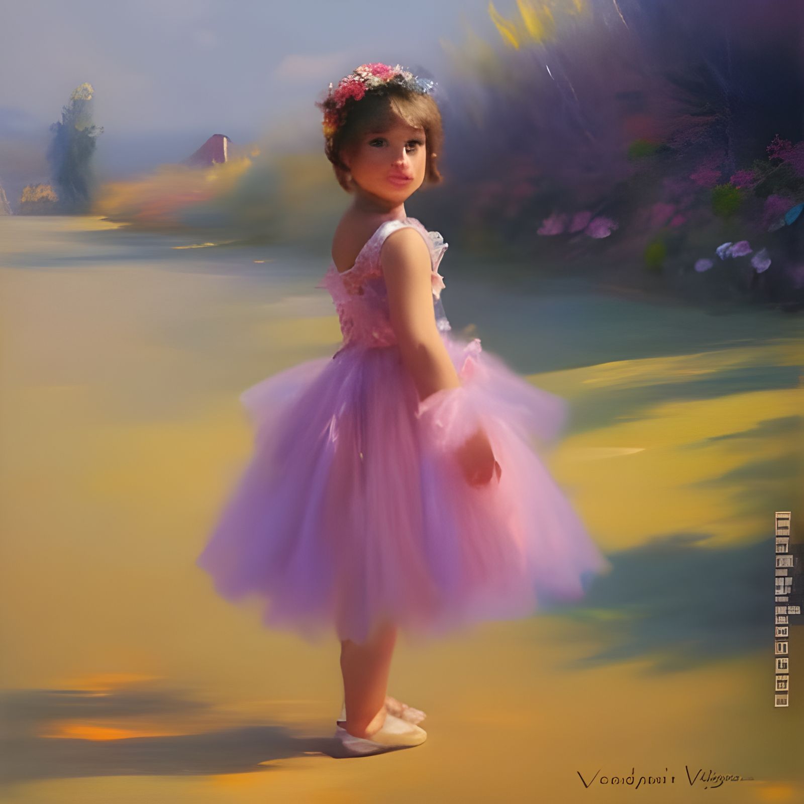 Brunette Woman Portrait in Oil Painting Style