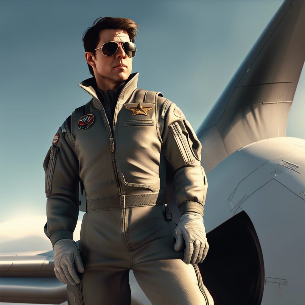 Fighter Pilot in Full Gear Leaning on F18