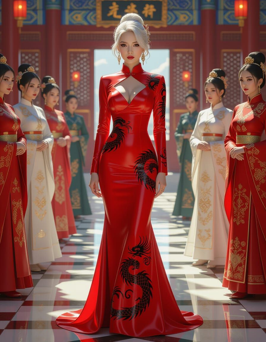 Futuristic Forbidden City Scene in Syd Mead Style