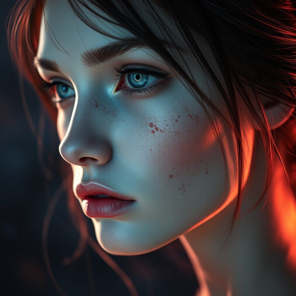 Ethereal Female Figure in Dark Fantasy Style