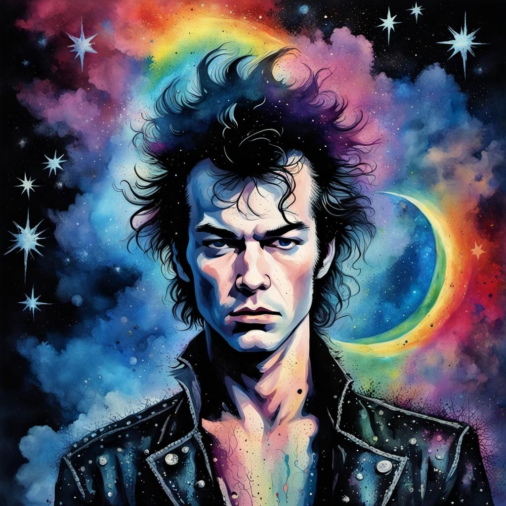 Sid Vicious Gothic Horror Portrait in Impasto Style