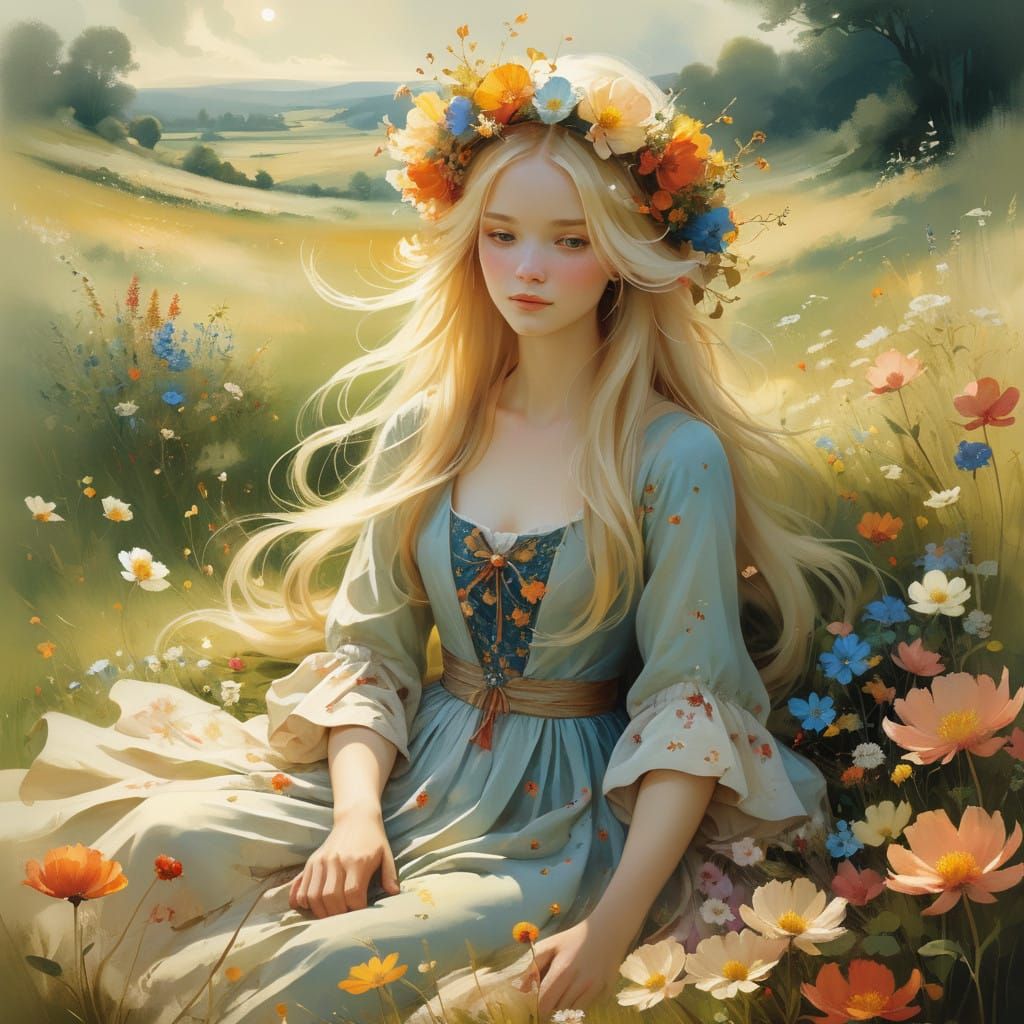 Floral Goddess in Summer Bliss