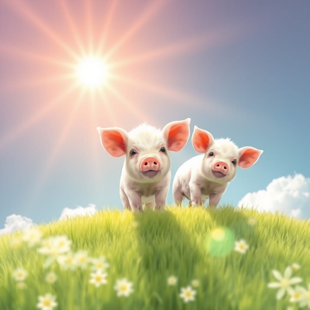 Cute Pigs in Soft Focus Heaven