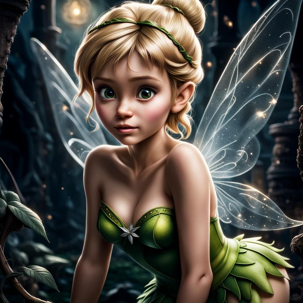 Dark Disney Tinkerbell in Hyperrealistic Style