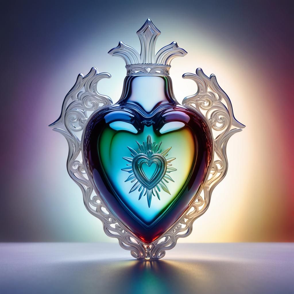 Translucent Sacred Heart of Jesus Christ in Light