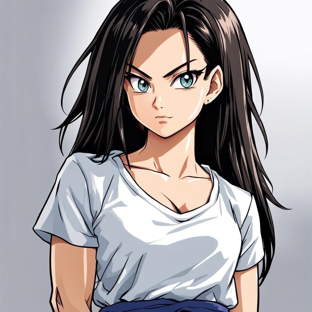 Anime Saiyan Girl in Japanese Manga Style