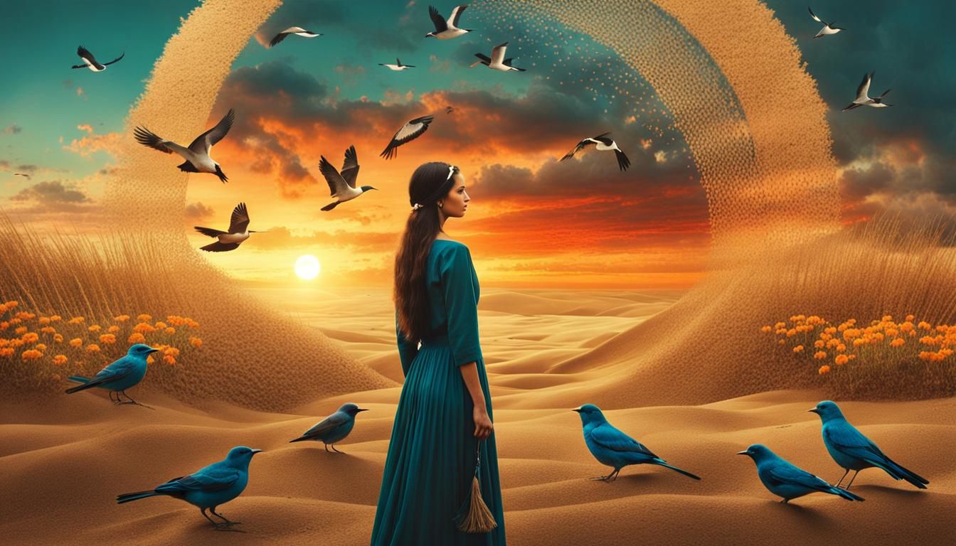 Gratitude Collage: Cleansing Through Water in Digital Art