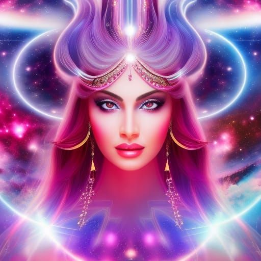 Goddess of the Universe: A Hyperrealistic Portrait
