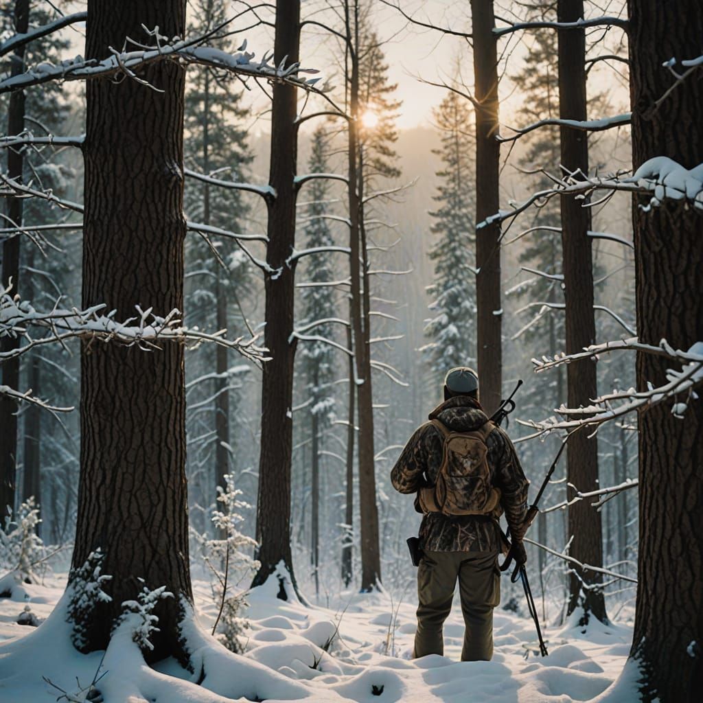 Hunters in Snowy Wilderness Take Aim at Majestic White-Tail ...