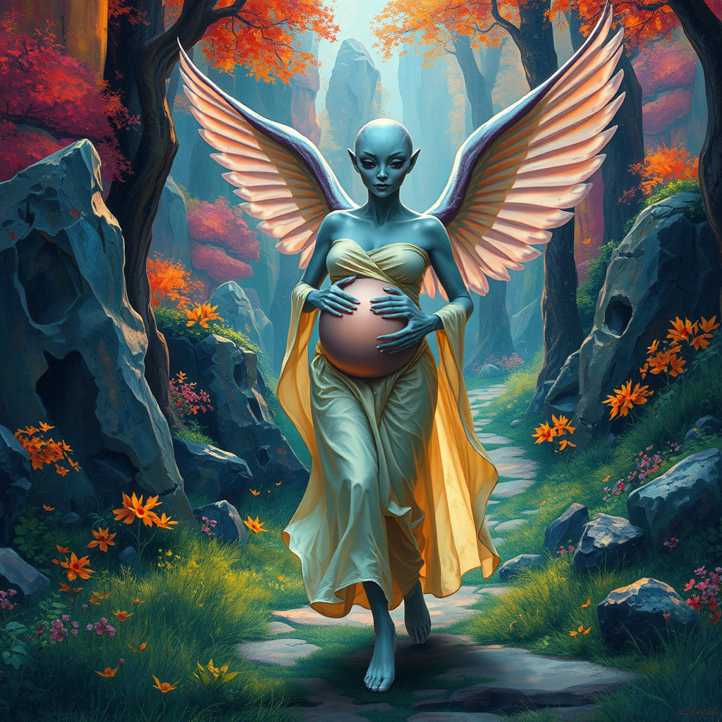 Ethereal Alien Couple in Fauvist Forest