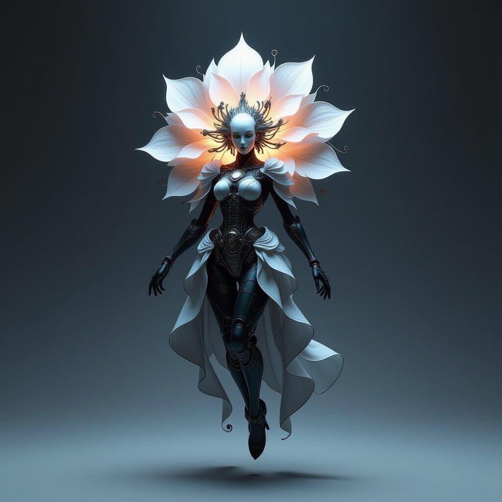 Biomechanical Flora in Dark Steampunk Style