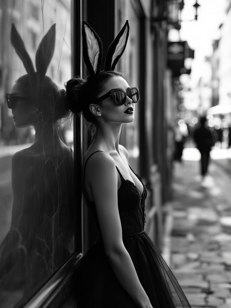 Surreal Ballerinas in Urban Backstreets, Monochrome Reportag...