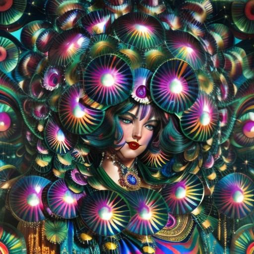 Psychedelic Surreal Portrait in CGI Style