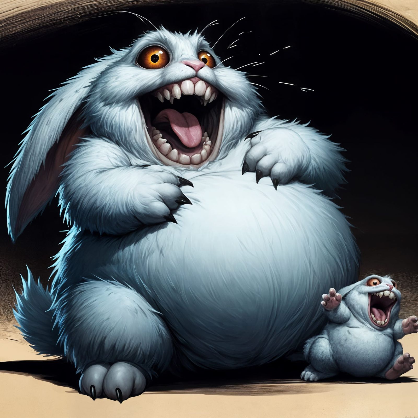 Humorous D&D Rabbit Character Concept Art