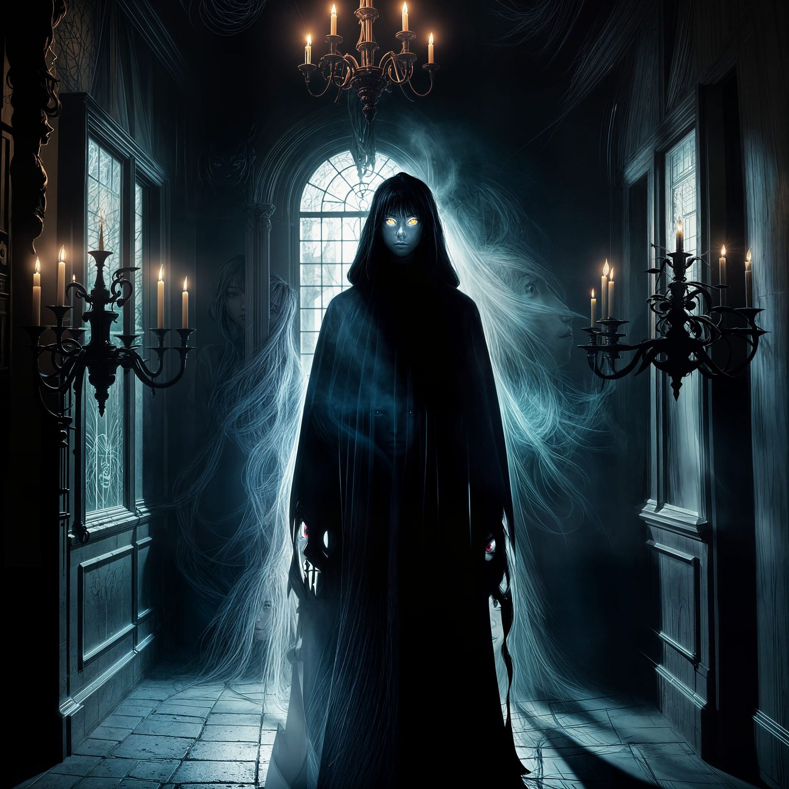 Ethereal Ghost Portrait in Anime Style