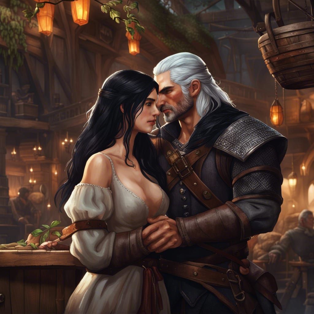 Yennefer and Geralt in Love at Medieval Market