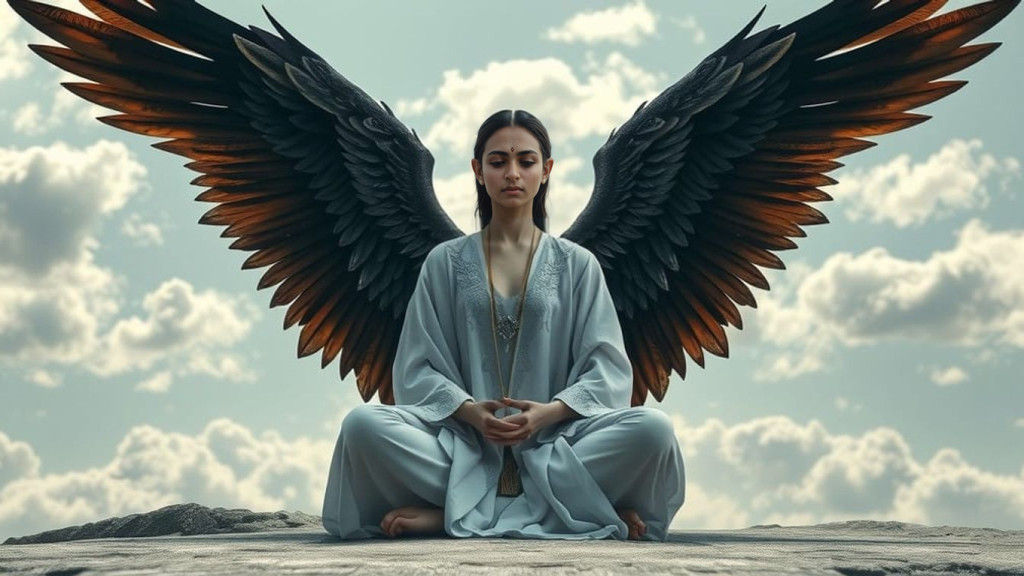 Mystical Winged Beauty in Ethereal Atmosphere